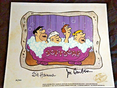 #ad Flintstones Cel Hanna Barbera Signed Soft Soap Animation Cell $1755.00