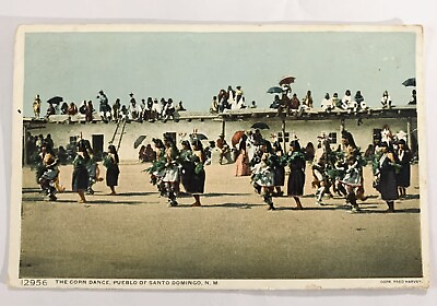 #ad The Corn Dance Pueblo of Santo Domingo N.M. Fred Harvey Vintage Postcard $6.29