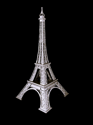 #ad Eiffel Tower 3D Printed Sculpture Sparkly Silver Gray 12 Inch Paris Replica $14.39
