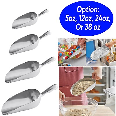 #ad One Piece Aluminum Scoop Foodservice Round Bottom Bar Ice Flour Utility Scoop $8.50