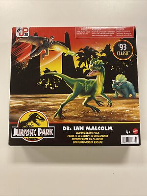 #ad 2022 Mattel #x27;93 Classic Jurassic Park: Dr. Ian Malcolm Glider Escape Pack NIP $5.99