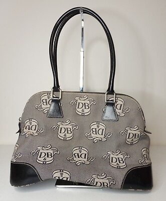 #ad Womens Authentic Dooney amp; Bourke Jacquard Crest Gray Purse Handbag $34.99