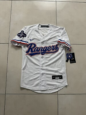 #ad Kids Large Seager #5 Texas Rangers Stitched White 23 WS Champions Patch Jersey $49.99