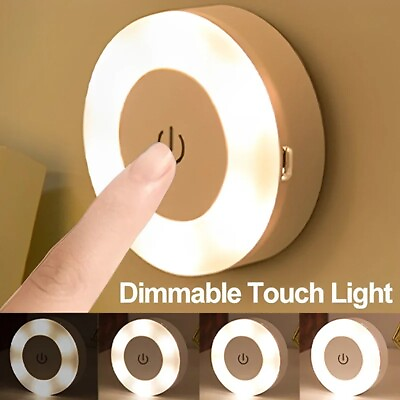 #ad LED Touch Light Mini Night Lights USB Rechargeable Portable Kitchen Bedroom Lamp $9.79