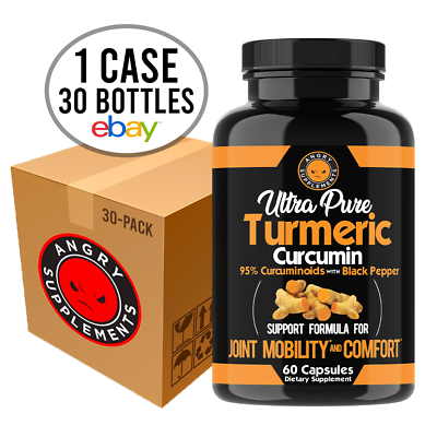 #ad Angry Supplements Pure Turmeric Anti Inflammatory w. Black Pepper Pills 30 Pack $150.00