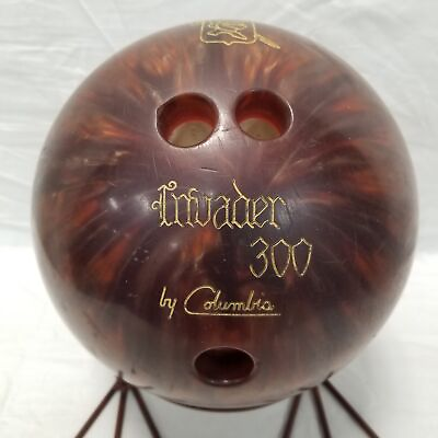 #ad Invader 300 by Columbia Vintage Bowling Ball Brown Pearl Marble Swirl 10 LB $17.49