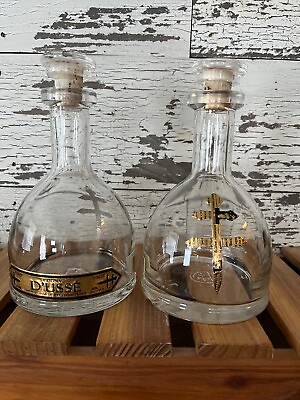 #ad Lot of Two 2 D#x27;USSE 750ML VSOP Cognac Bottles Corks. Empty of any alcohol. $25.00