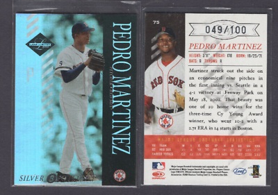 #ad 2003 LEAF LIMITED SILVER SPOTLIGHT REFRACTOR #75 PEDRO MARTINEZ RED SOX SP # 100 $7.50