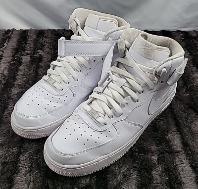 #ad Size 10.5 Nike Air Force 1 #x27;07 Mid Triple White $29.00