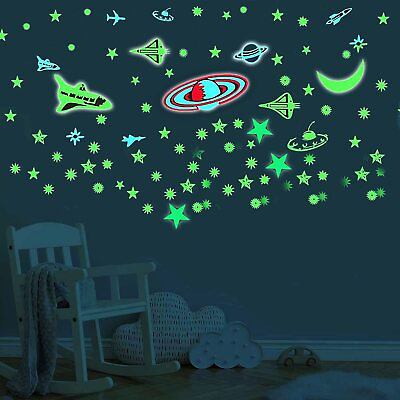 #ad Galaxy Glow in Dark Kids Ceiling Acrylic Stickers Pack of 152 Stars $22.99