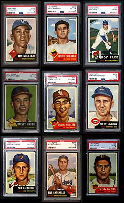 #ad 1953 Topps Baseball High Number Complete Set Cards #221 to #280 4 VG EX $9300.00