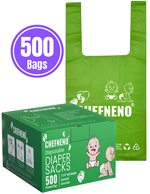 #ad Baby Diaper Disposal Sacks w Handles 500 Count Earth Friendly Unscented Bags $19.99