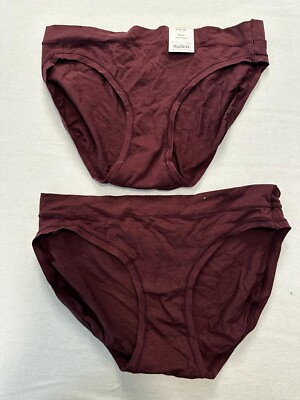 #ad Auden Women#x27;s underwear Bikini Pull On Low Rise Burgundy mist Size M $4.78