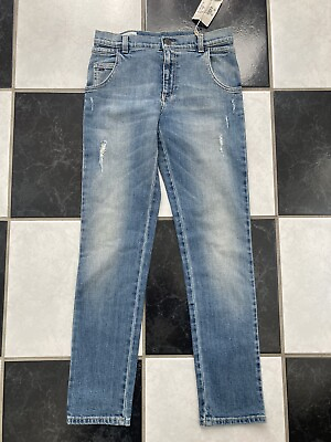 #ad NWT 100% AUTH Gucci Kids Stone Bleached Stretch Destroyed Denim Pants Sz 10 $168.00