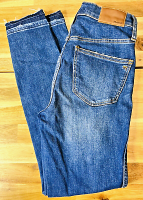 #ad Madewell 10quot; High Rise Skinny Size 25 Button Fly Womens Dark Wash Blue Jeans EUC $14.95