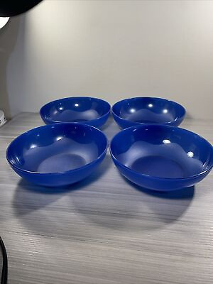#ad New Tupperware Set of 4 Open House 24 oz Bowls Jewel Tones Blue Microwavable $24.84