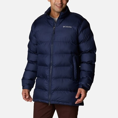 #ad Columbia mens pike lake Mid OMNI HEAT Insulated Jacket NAVY BLUE S L M $9899 $98.99