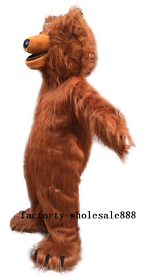 #ad Brown Bear Mascot Suit Parade Long Fur Costume Suits Animal Adult Cosplay Outfit AU $459.47