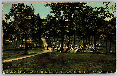 #ad Tulsa Oklahoma Sand Springs Children#x27;s Playground Vintage Postcard Posted $9.34