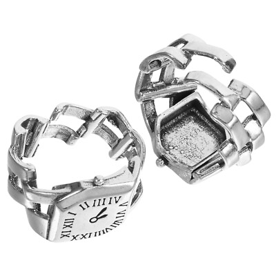 #ad 2 Pcs Watch Ring Vintage Rings Digital for Women Womans Round The $7.93