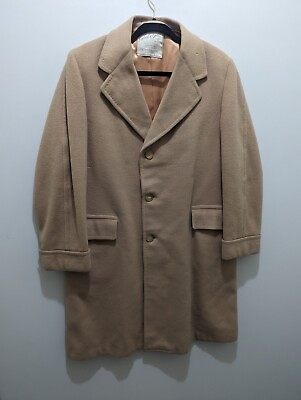 #ad Cloth of Gold Vtg Women#x27;s Cashmere Coat Tan Jacket Trench Chesterfield FLAW $17.88