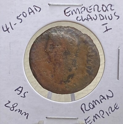 #ad Large Ancient Rare Roman Coin 41 50 AD 2000 Years Old Emperor Claudius I Caesar $41.00