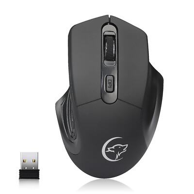 #ad 2.4GHz USB Gaming Mouse Wireless Optical 2400DPI Rechargeable Mute Mice For PC $2.75