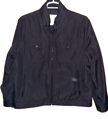 #ad Wilsons Leather Sport Jacket Mens Size 2XL Black 100% Polyester Windbreaker $37.34