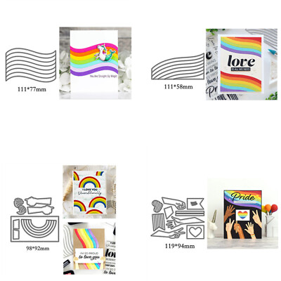 #ad Rainbow Frame Background Metal Cutting Dies Stencils Card Scrapbooking Diy Craft $4.79