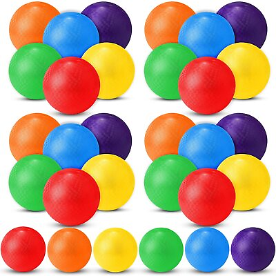 #ad 30 Pcs Playground Balls 6 Inches Dodgeball Kick Balls for Kids Adults Colorfu... $66.48
