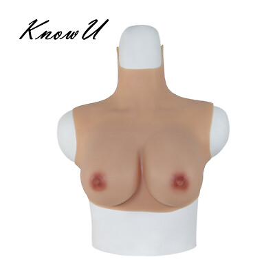 #ad KonwU Honeycomb Structure Breathable Oil free C Cup Round Collar Silicone Breast $107.00