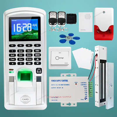 #ad WIFI Fingerprint And RFID Card Door Access Control System With Lock Siren $295.91