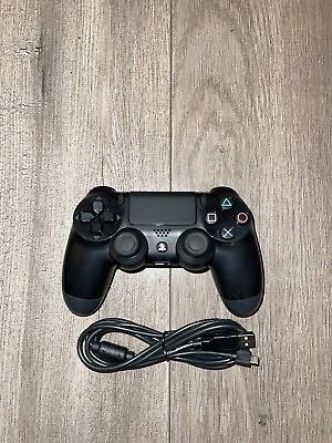 #ad Sony PlayStation 4 CUH ZCT1U PS4 DualShock 4 Jet Black Controller Tested $31.99