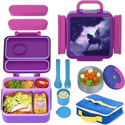 #ad Bento Box for Kids Insulated Lunch Box with Thermos for Hot Food Leak Proof L $65.99