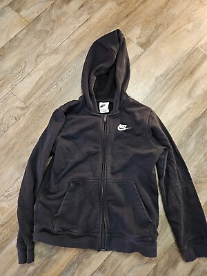 #ad Nike Sportswear Club Boys Full Zip Hoodie Sz M Black $12.24