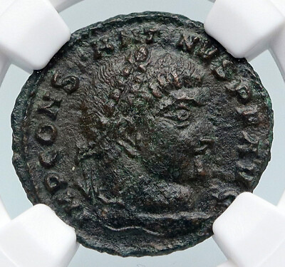 #ad CONSTANTINE I the GREAT 316AD Thessalonica Ancient Roman NUMMUS Coin NGC i89744 $403.65