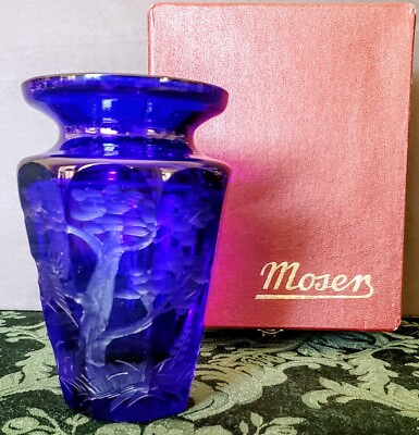 #ad MOSER Etched Cobalt Blue Eternity Series Fine Org Box Perfect Rare Custom Order $675.00