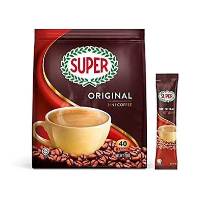 #ad Super 3 In 1 Instant Regular Low Fat Coffee 40 Sticks x 20g US SELLER $19.99