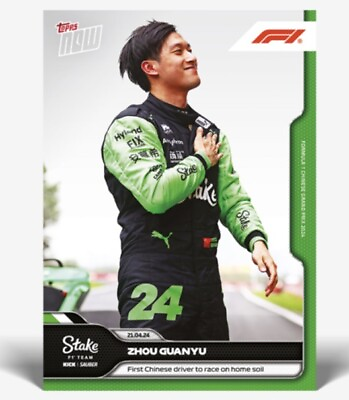 #ad 2024 Topps NOW Zhou Guanyu 1st Chinese driver to race 🏎️🔥on home soil #11 $3.33