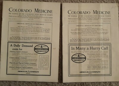 #ad 2 Antique quot;Colorado Medicinequot; Journals Magazines From May amp; July Of 1919 $20.00