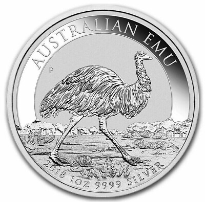 #ad 2018 1 Oz Silver $1 Australian EMU BU Coin. $58.95