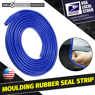 #ad 60 Feet Car Door Trim Edge Guard Moulding Rubber Seal Blue Protector Strip $23.99