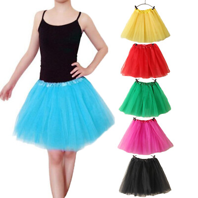 #ad TUTU Skirt Ladies Dance Party Ballet Fancy Dress Petticoat 3 Layers Costume A#x27; $5.03