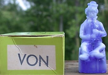 #ad Mosser Glass Old Performer Clown BLUE WINDFROST Glass Made in Ohio Von 1982 $14.99