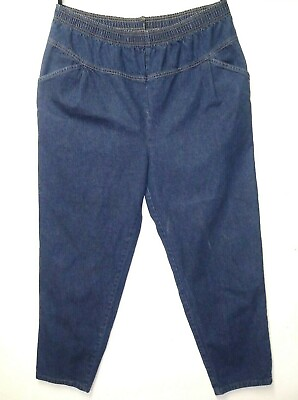 #ad Arizona jeans Womens Pull on Elastic waist Pockets Plus Sz 22W Made in USA VTG $25.00