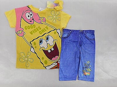 #ad Girls Nickelodeon Sponge Bob T Shirt amp; Leggings 2PC. Set Sizes 4 6X $12.88