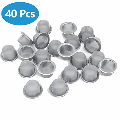 #ad 40PCS Tobacco Smoking Pipe Metal Filter Screen Steel Mesh Concave Bowl Style US $9.49