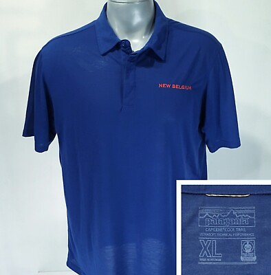 #ad PATAGONIA Capilene Cool Trail Polo XL Short Sleeve Lightweight Shirt w Co. Logo $12.99