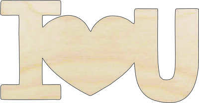 #ad I Love You Heart Laser Cut Wood Shape VAL23 $3.40