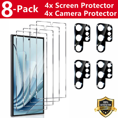 #ad 8 Pack Tempered Glass Screen Protector for Samsung Galaxy S24 Ultra Plus S24 $14.99
